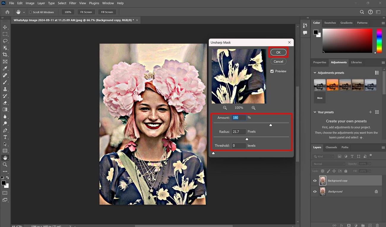 Final Step of sharpen an image with photoshop - How to Sharpen an Image 