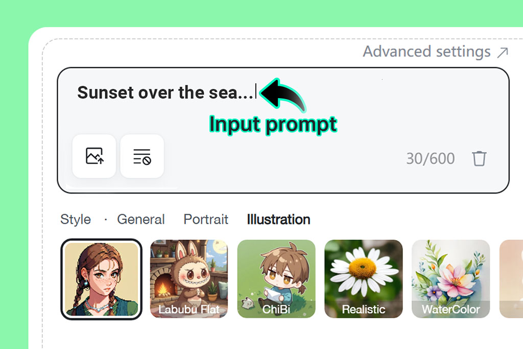 Step 1: Enter a landscape prompt