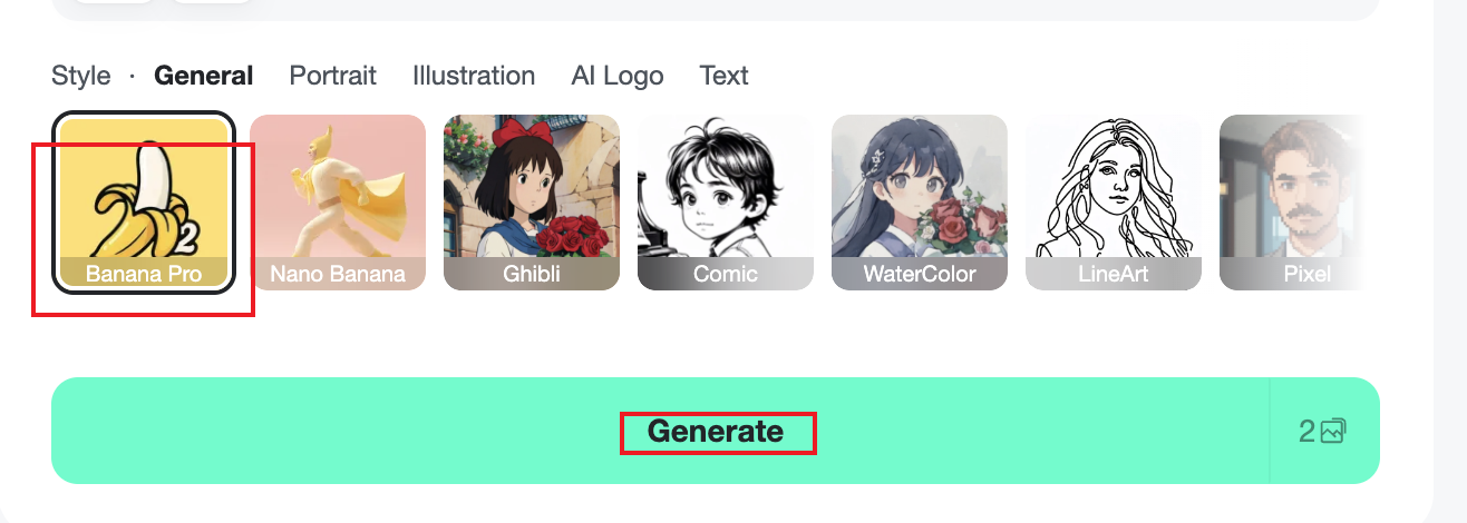 selecting banana pro style and generating meme selecting banana pro style and generating meme