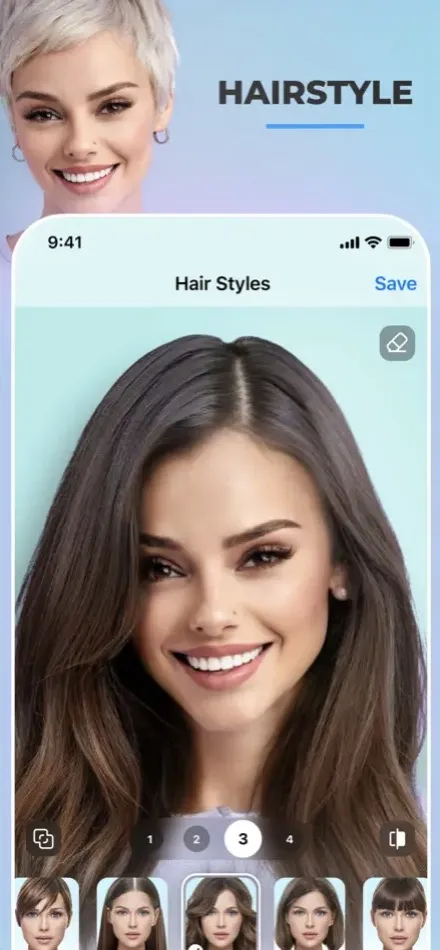 Use FaceApp's hair filters for fun but less accurate styling effects.
