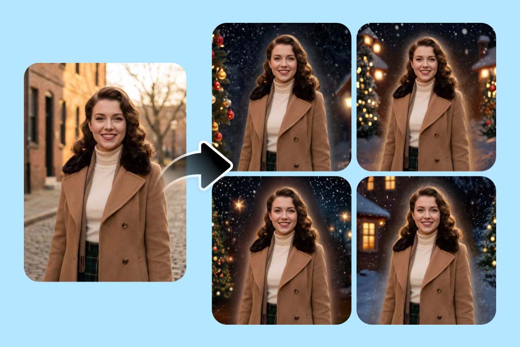 Choose from Multiple Christmas Designs to Match Your Photo Choose from Multiple Christmas Designs to Match Your Photo