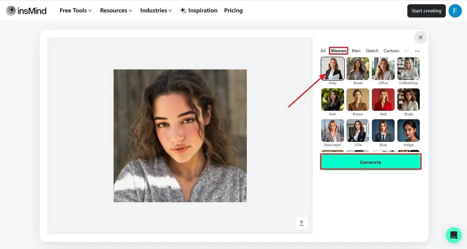 Generate professional headshot according to your favorite style