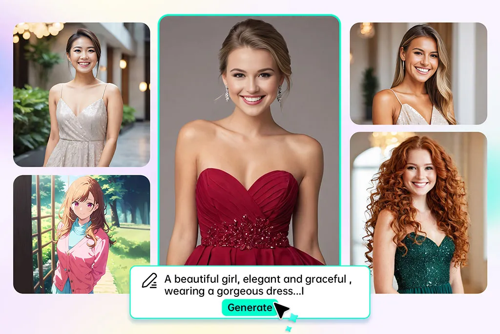 Example of insMind AI Girlfriend Generator Example of insMind AI Girlfriend Generator demonstrating photo and video creation features.