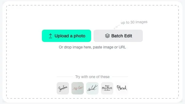 Add your handwritten or scanned signature image for background removal.