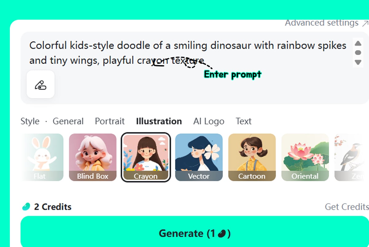 Step 1: Type Your Idea