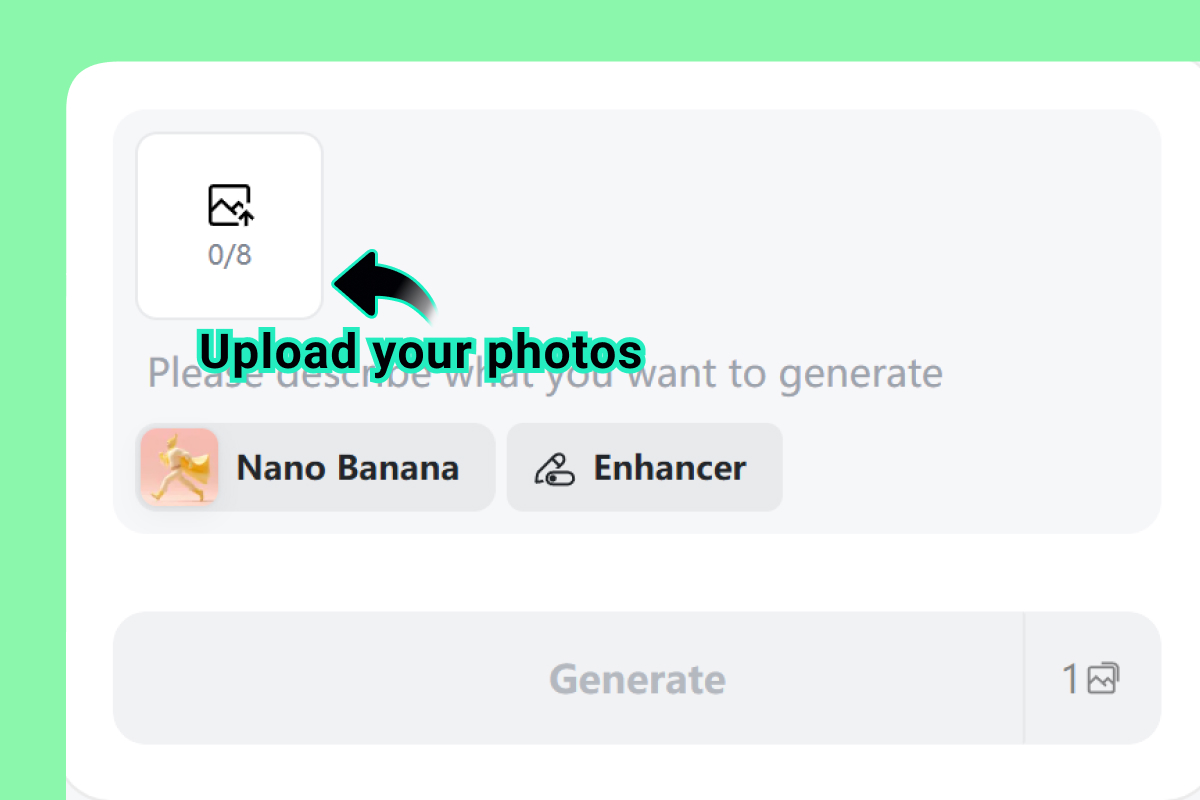 Upload your photo and logo