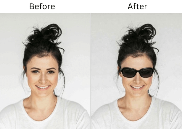 Virtually replace or add accessories like glasses or braces using AI tools.