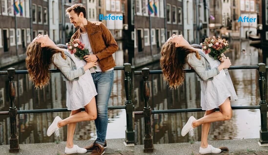 remove ex from a photo insMind results example after removing ex girlfriend from photo