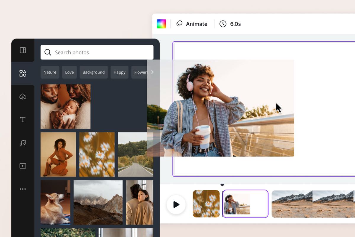 Canva Interface Canva AI video tool interface