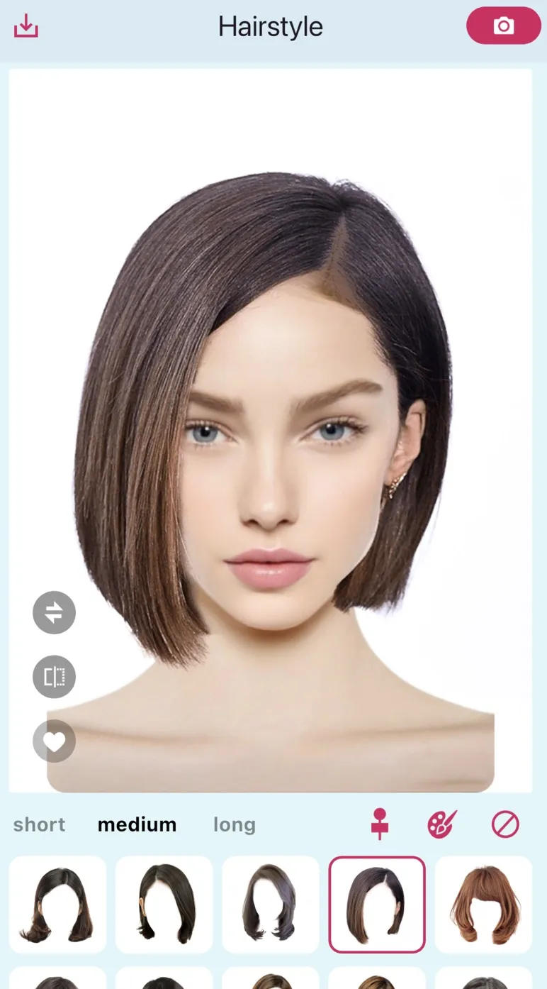 Try virtual wigs and bangs on iOS with fast preview features.  Image 5