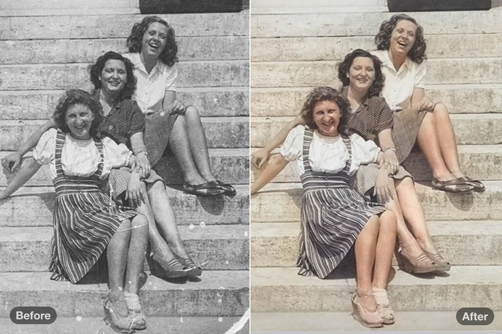 AI's Restore Pro feature repaired a water-damaged family wedding