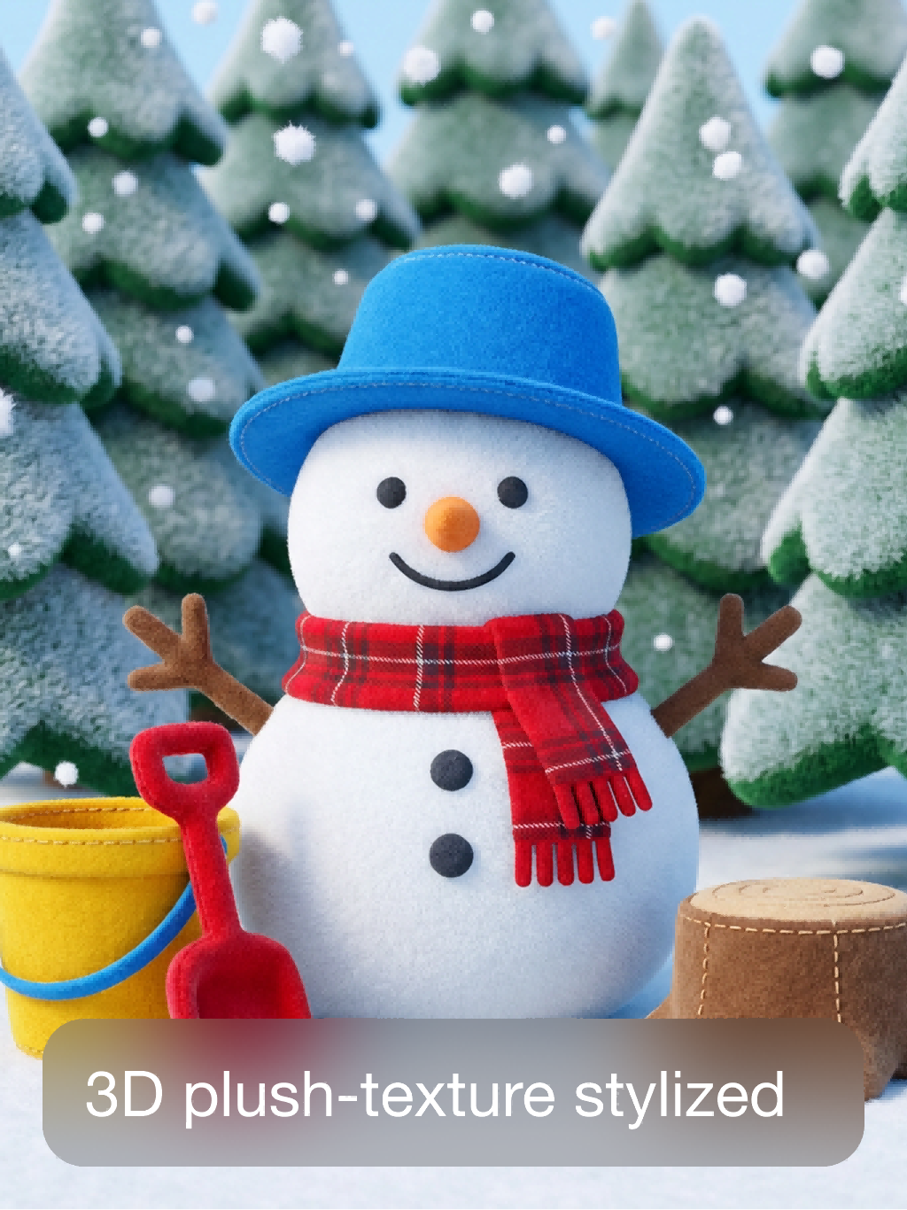 冬季毛绒立体模型