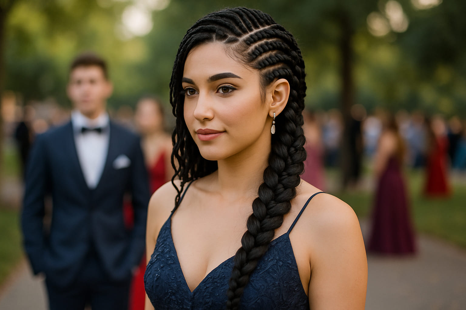 prom hairstyles: all side braided hairstyle
