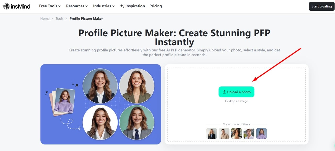 Upload image to be used in facebook avatar maker