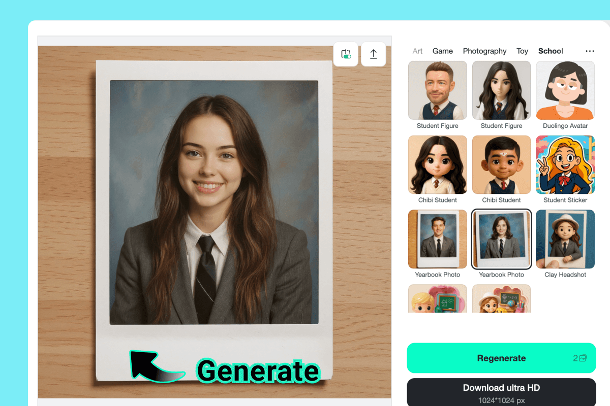 Step 3: Generate AI Yearbook Photo
