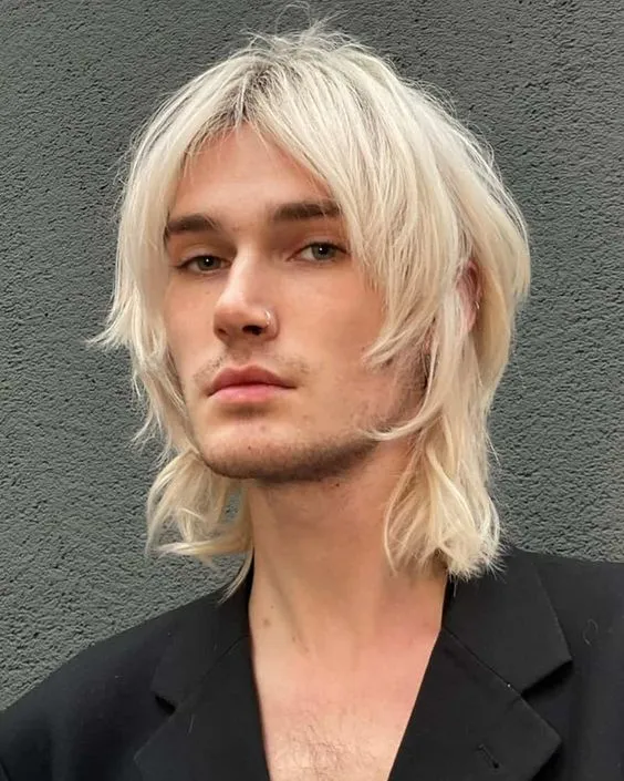 center parting wolf cut hairstyle