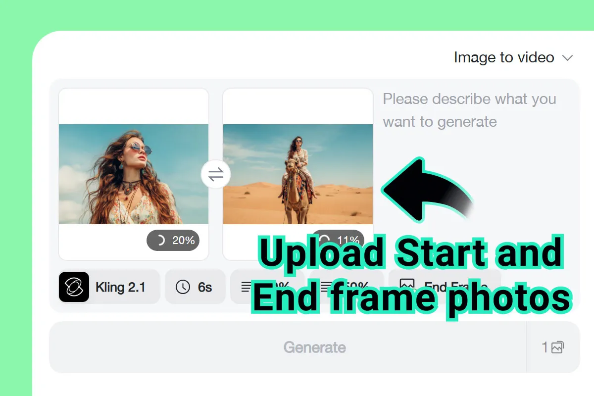 Add opening and closing images to begin structured AI video storytelling.