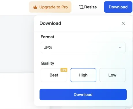 screenshot shows the process of downloading the edited image using insMind