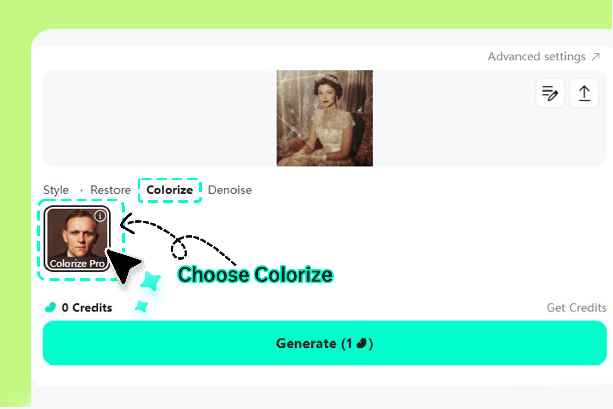 Step 2: Select the Colorize Tool