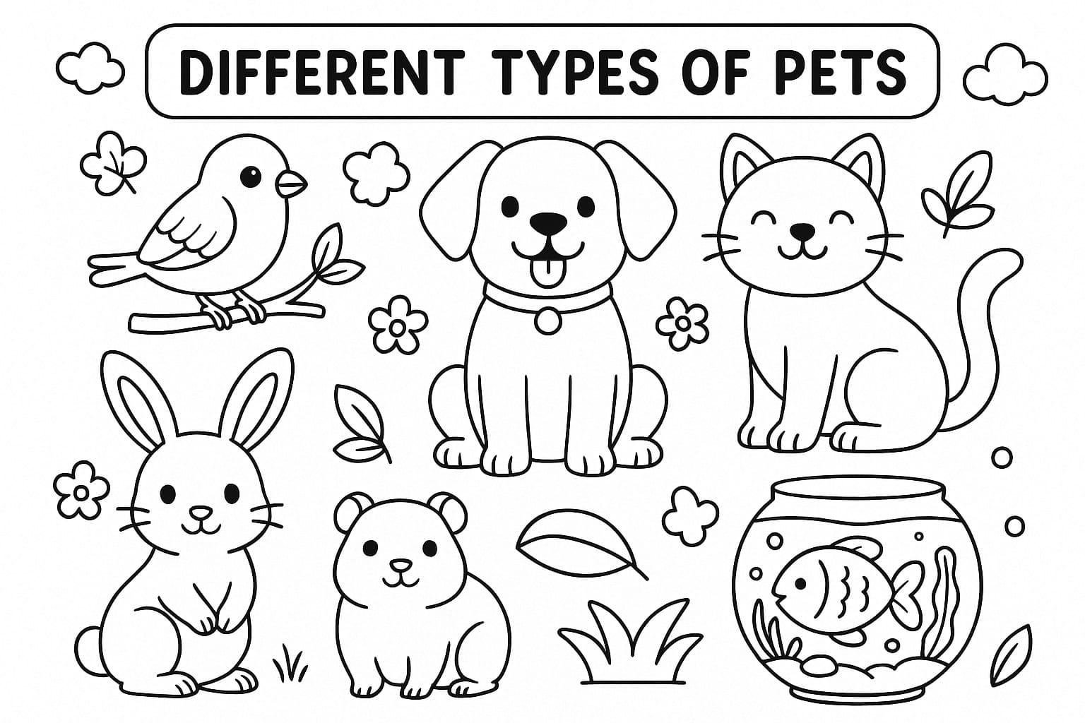 Select Favorite Pets For Coloring