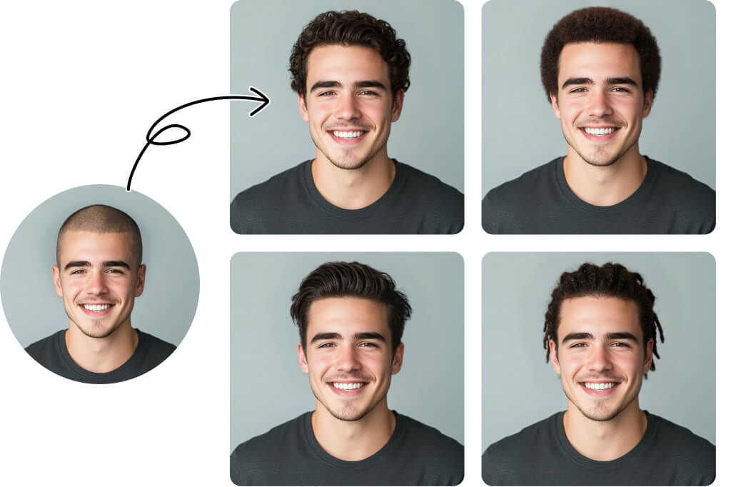 Try Multiple Perm Hairstyles: Wave, Curly, Layer, or Afro with AI