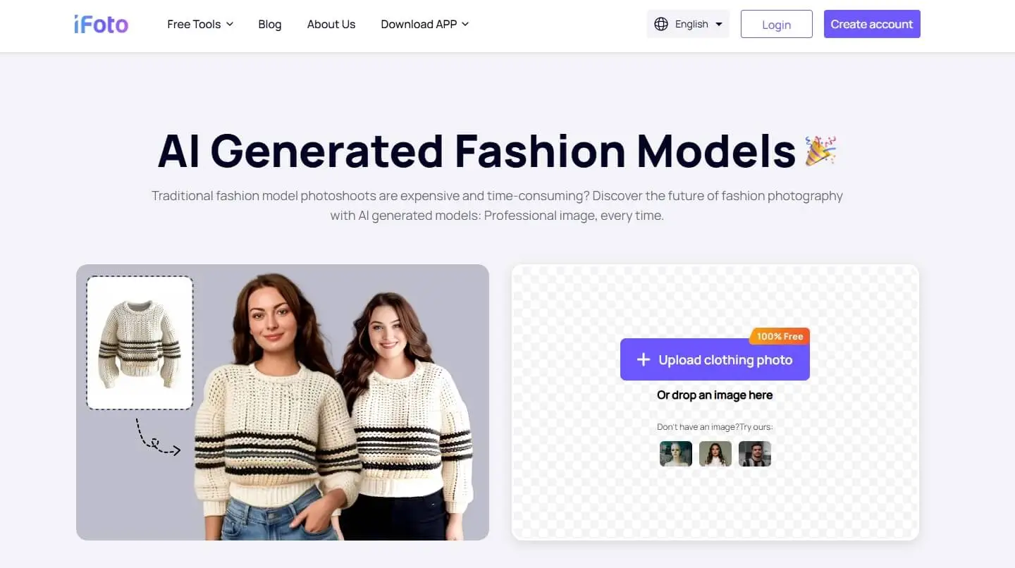 ifoto ai clothing model generator