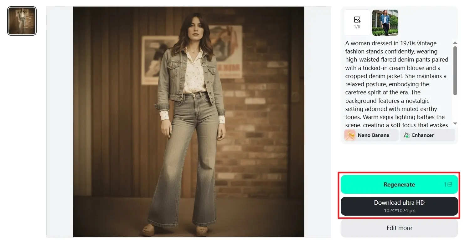 The final generated image in insMind Nano Banana AI