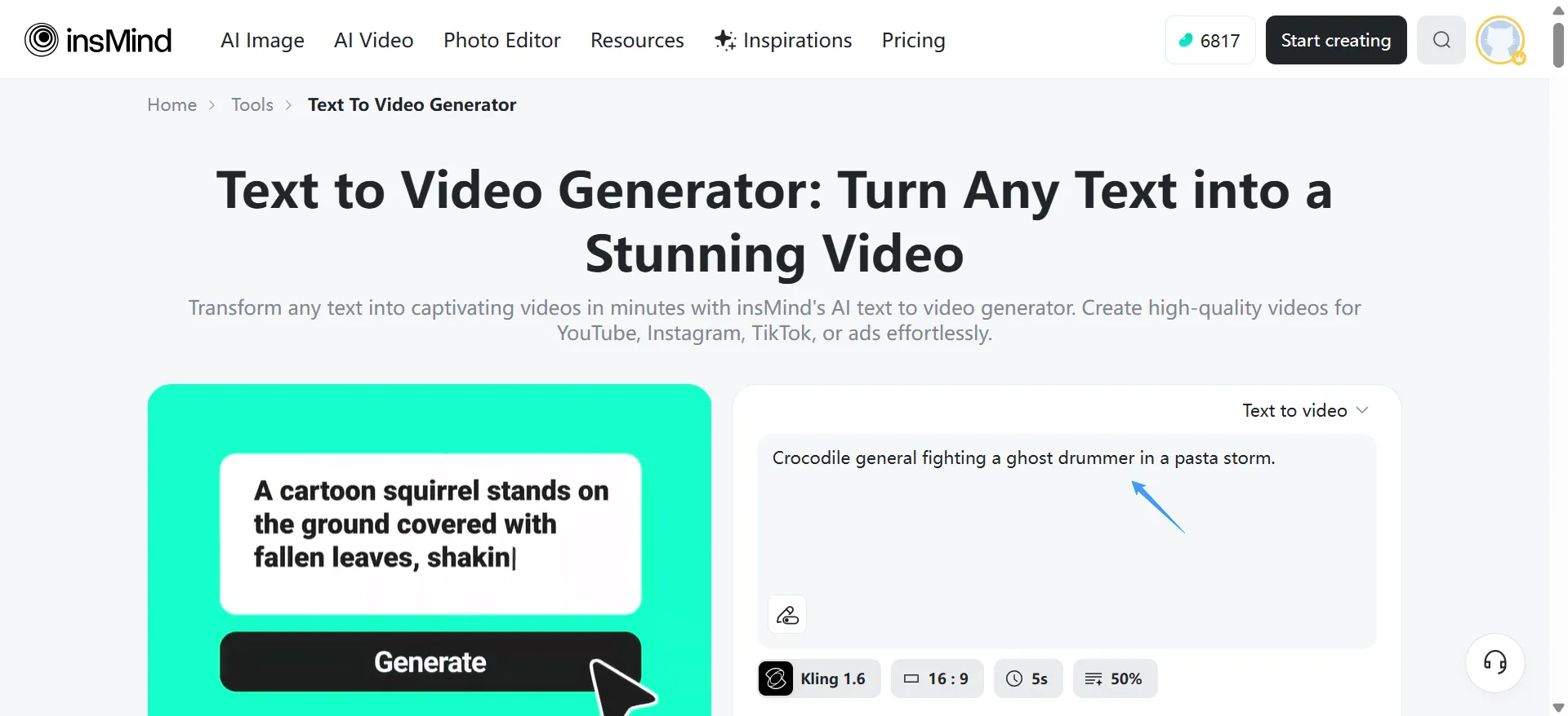 Describe your meme idea; AI will turn it into a video scene.