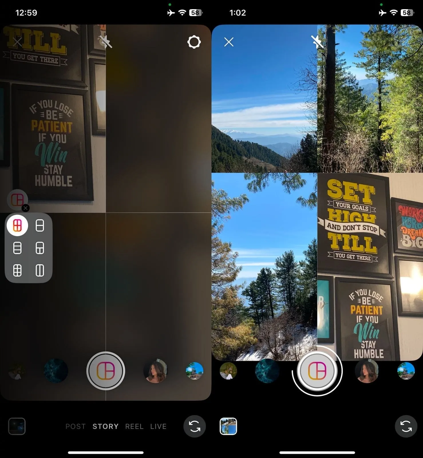 instagram photo stitching feature  