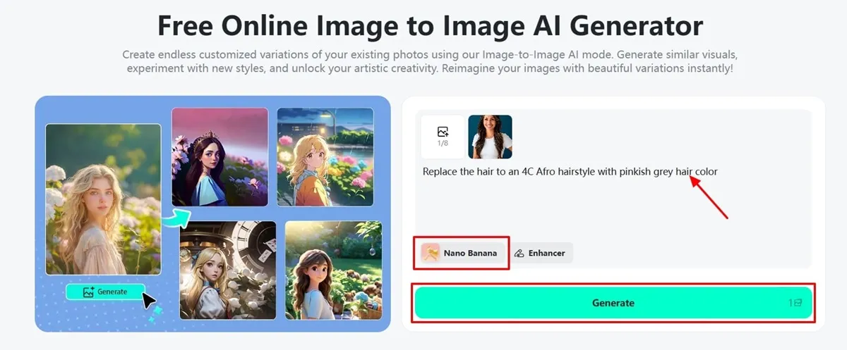 Enter your hairstyle prompt and let the AI generate Afro hairstyles for women instantly.