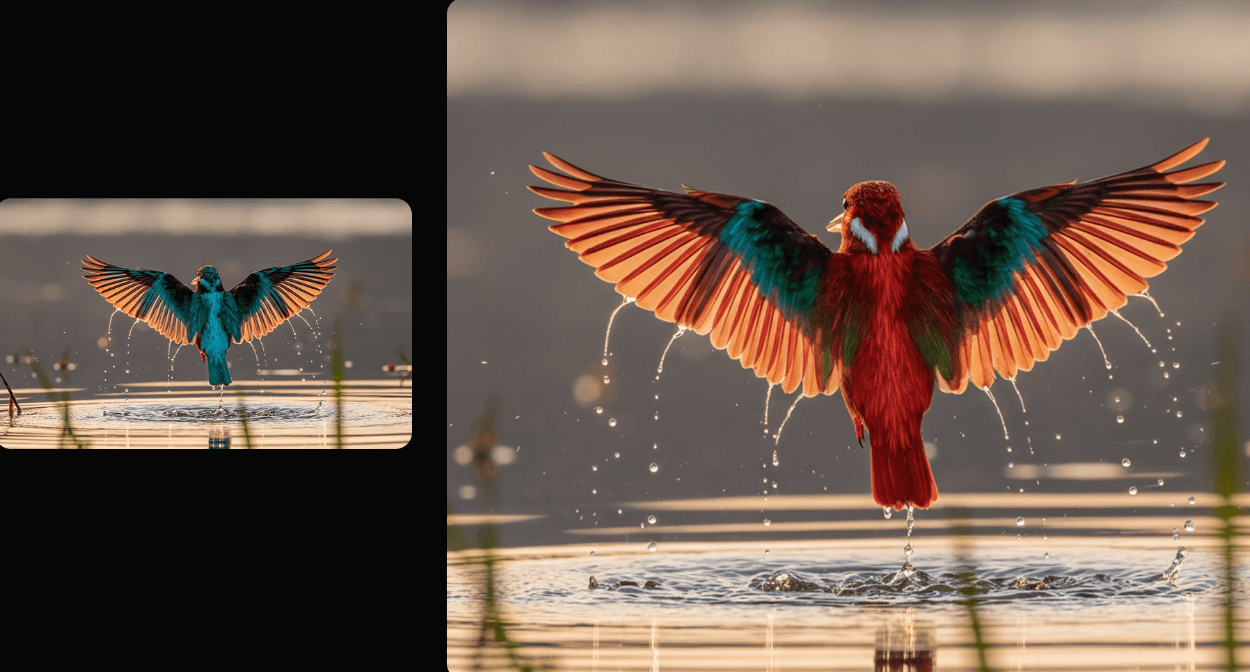 A bird photo edited by nano banana AI