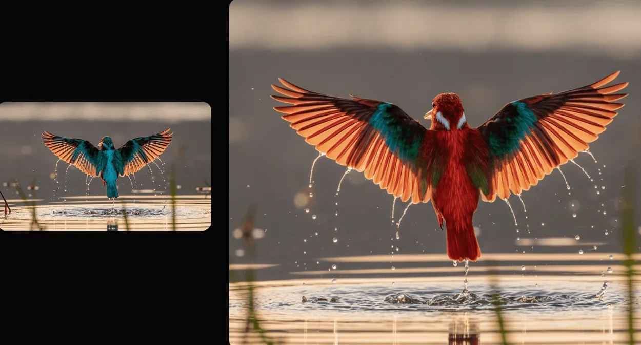 A bird photo edited by nano banana AI
