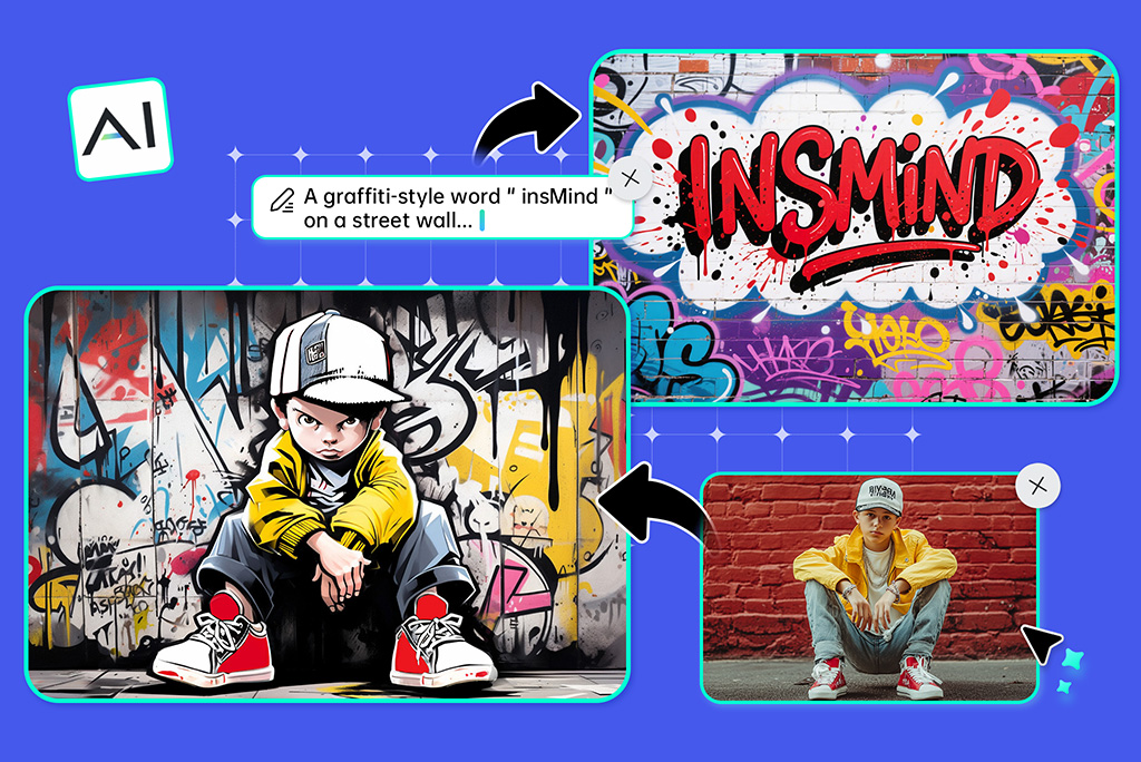 Change Words into Beautiful Art with insMind's AI Graffiti Generator Online