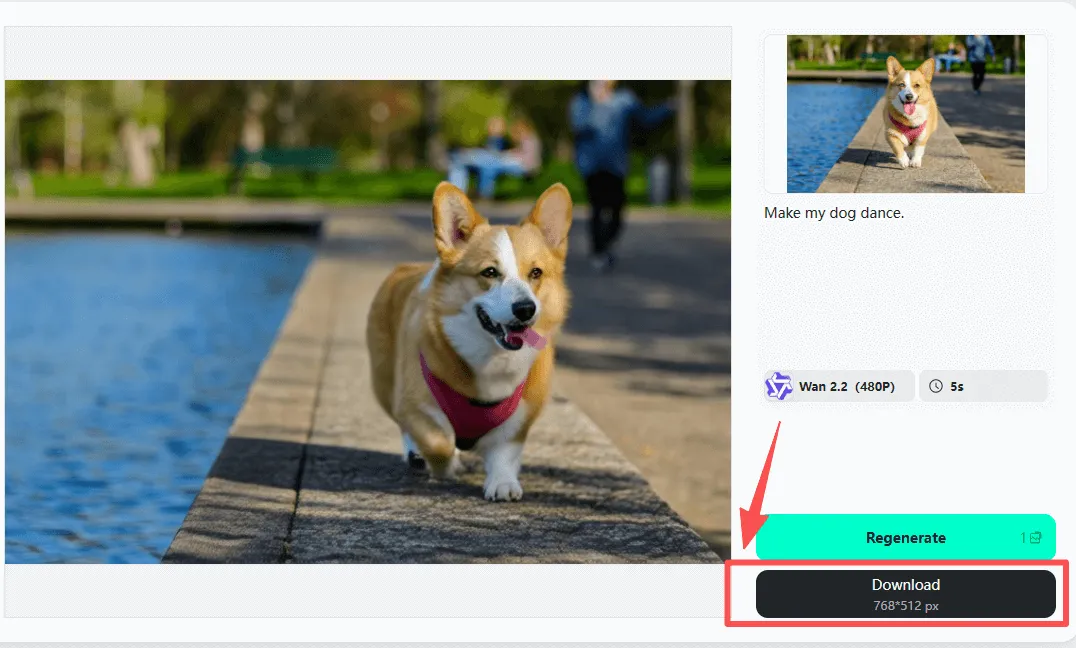 Download your generated video with ease after creation on insMind.