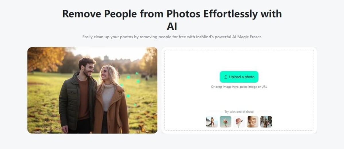 Why Choose insMind Tool Use insMind to easily remove ex from photo with clean background