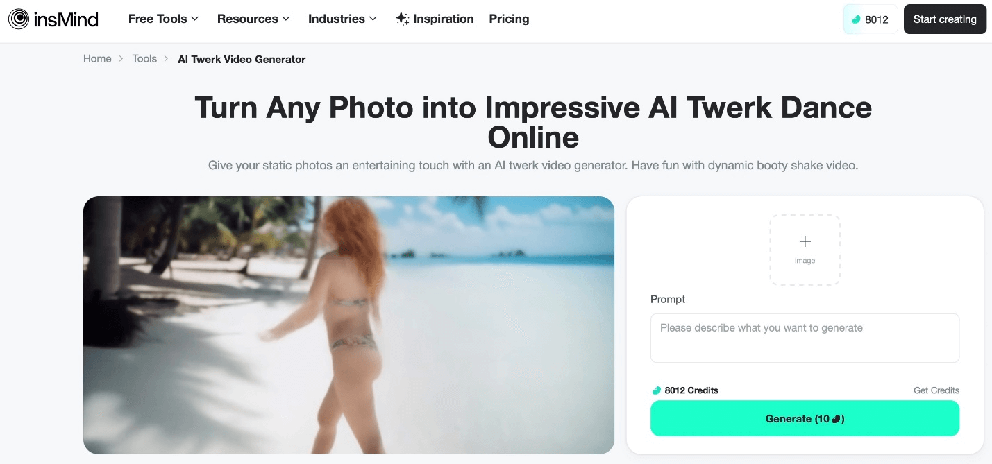 Try insMind’s top-rated AI Twerk Generator for fun dance videos.