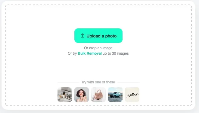 Screenshot demonstrating the process of uploading a photo to the AI Background Tool in insMind