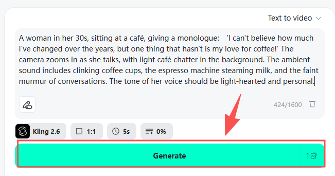 Generate a complete AI video with synchronized voice, motion, and sound effects.
