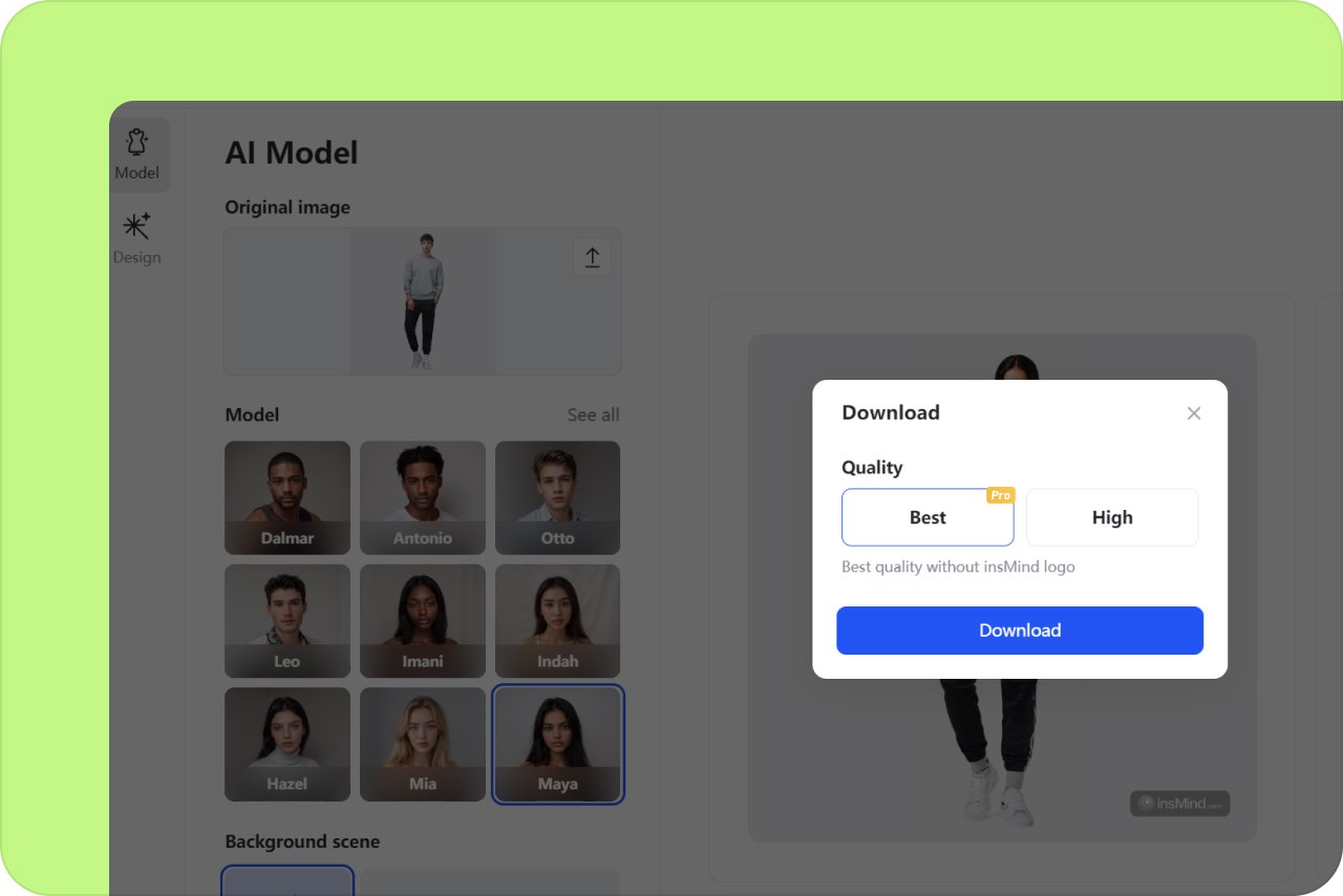 Download AI generated model photos