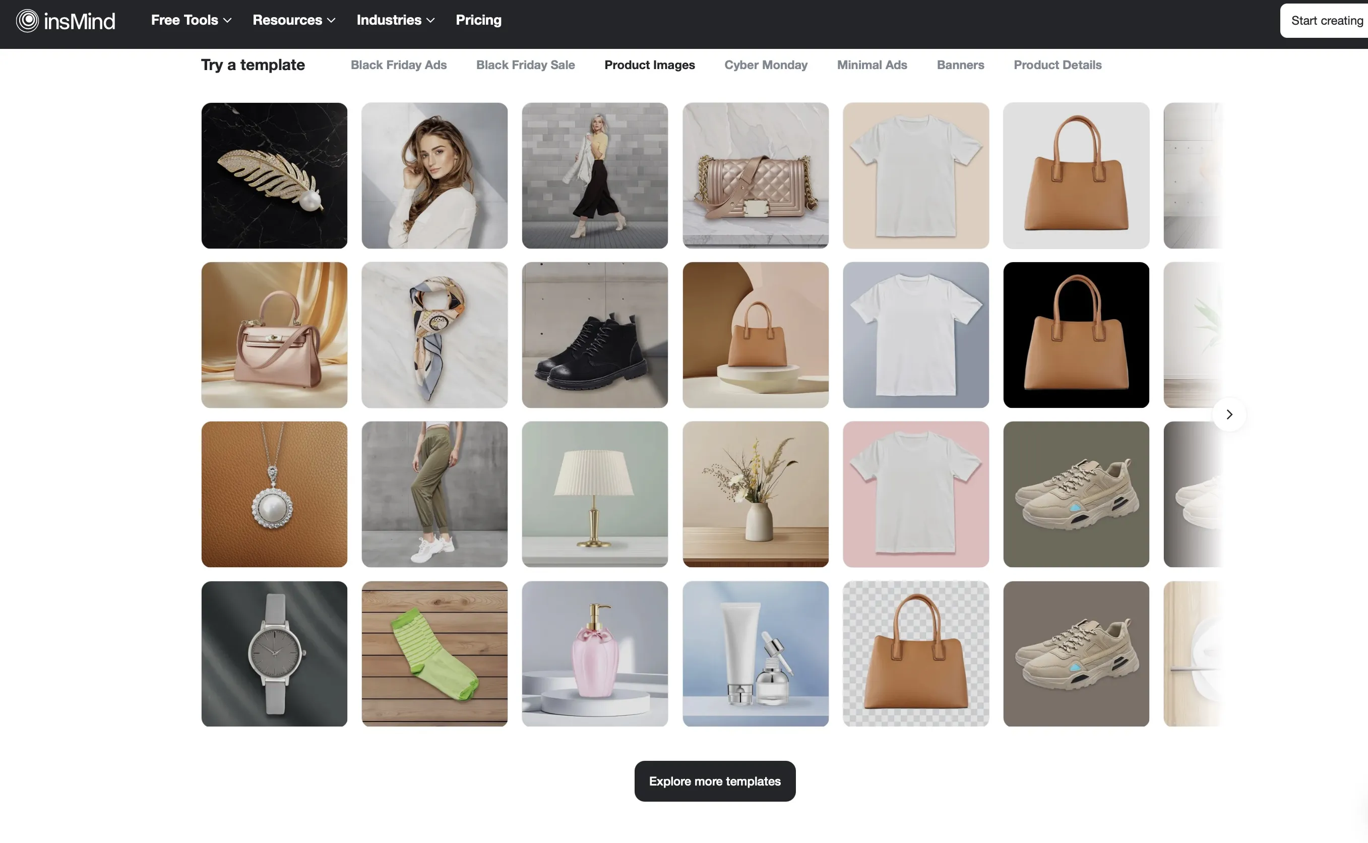 Demonstration image showing Black Friday Product Details Templates in insMind