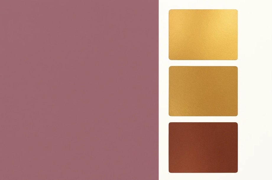 metallic accents through mauve combinations 