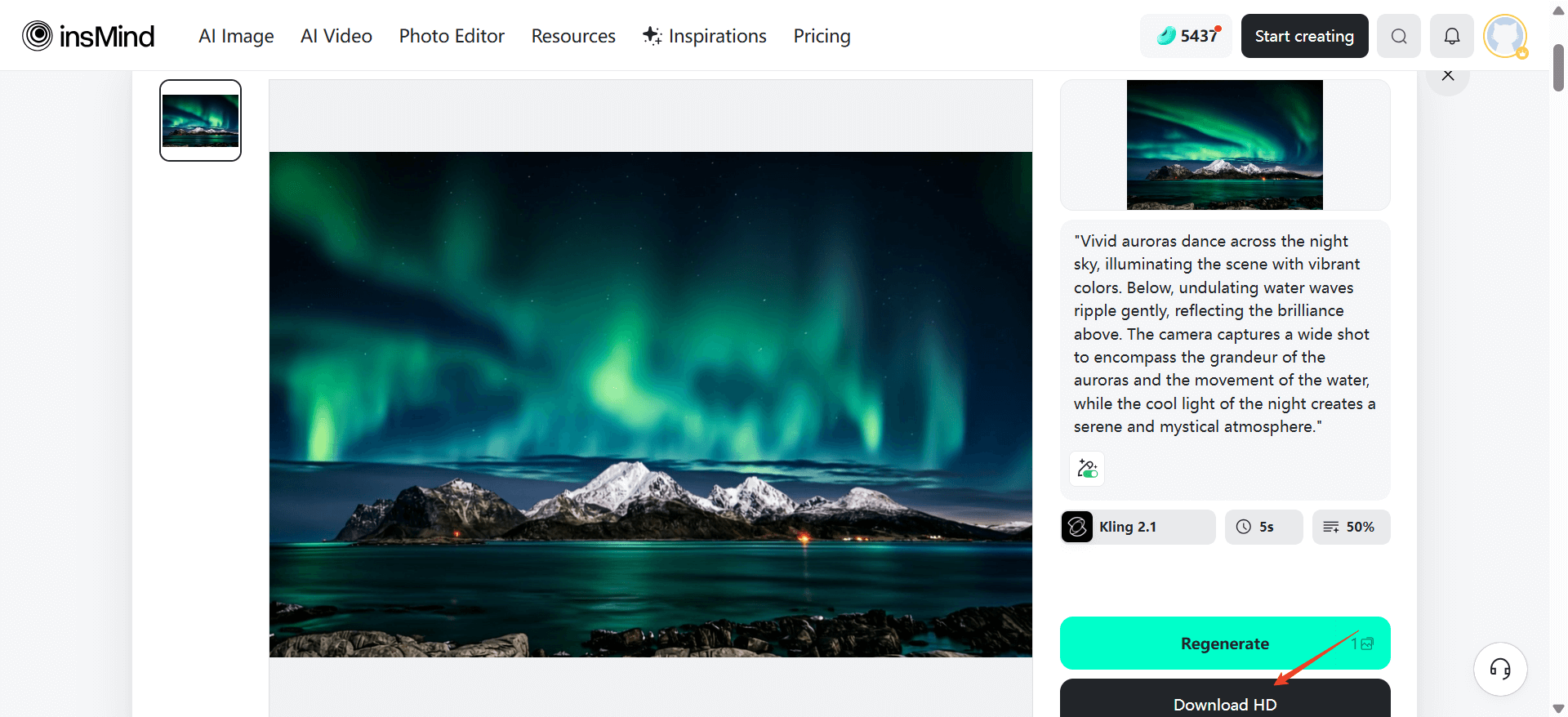 Save and share your AI-generated video on various platforms once satisfied.