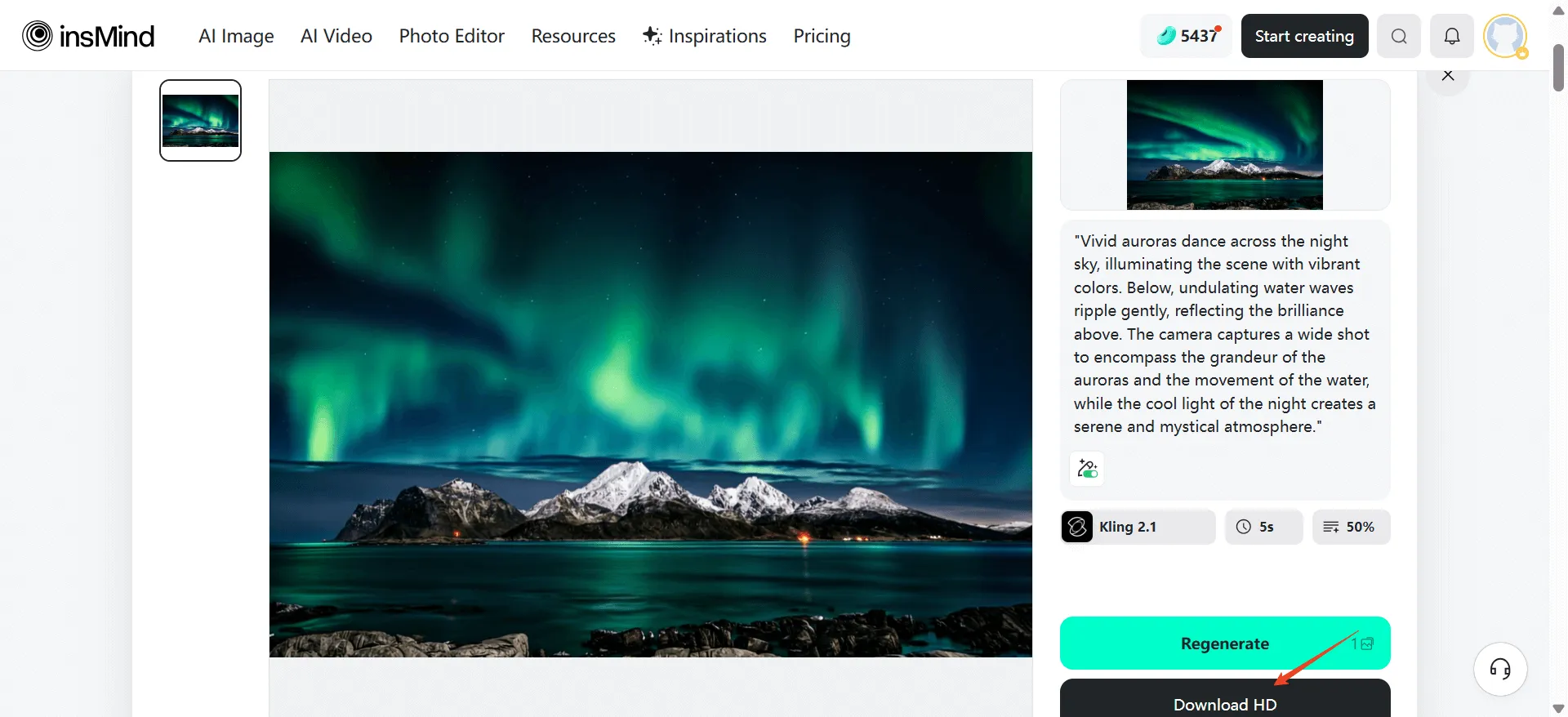 Save and share your AI-generated video on various platforms once satisfied.
