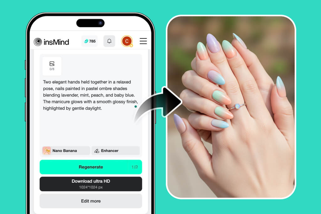 Realistic AI Nail Art Generator Available on Any Device