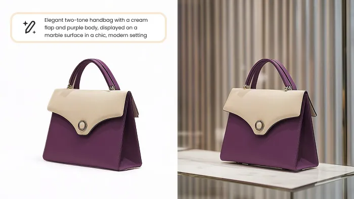 Compare before and after images AI product photoshoot
