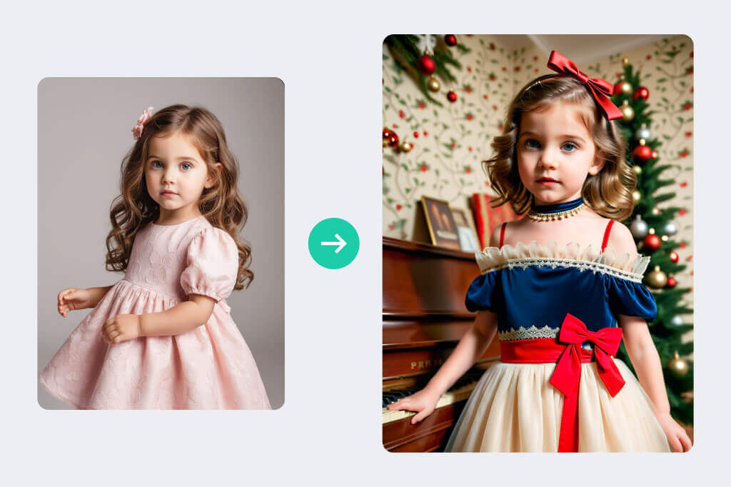 AI-Powered Outfit Swap: Transform Into a Christmas Princess