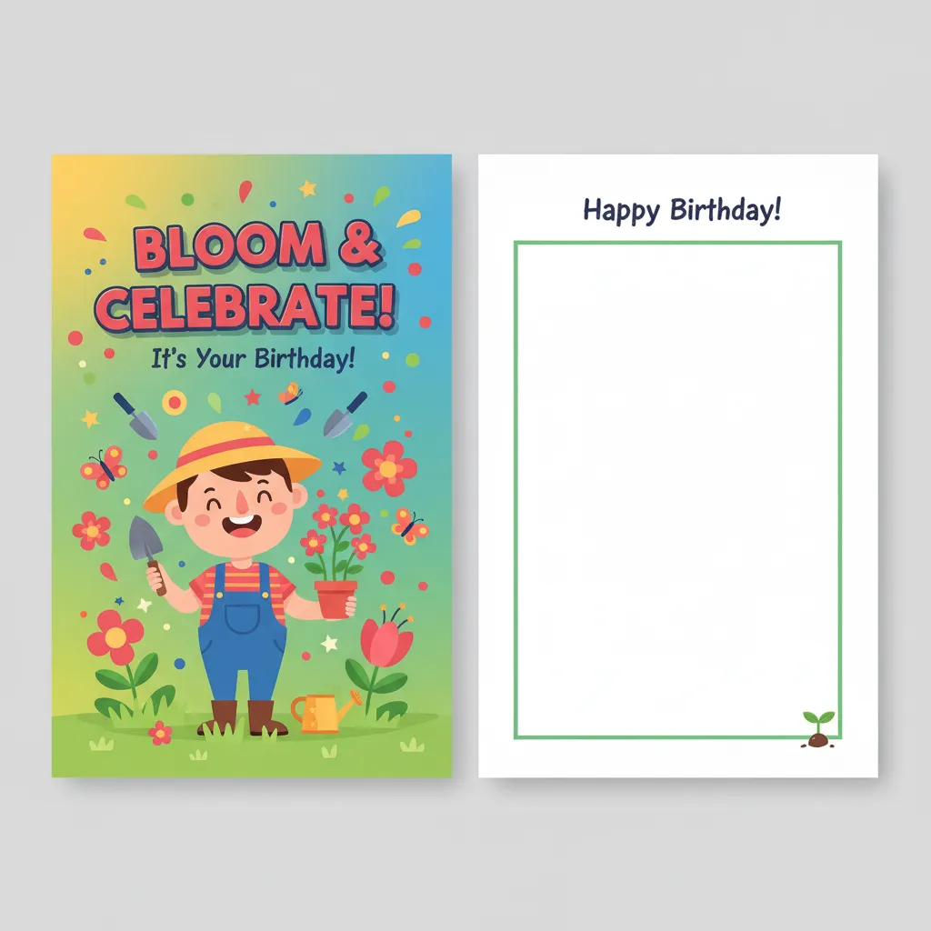 Hobby-Themed Birthday Card a personalized birthday card from insMind inspired by hobbies such as gardening, gaming, or sports.