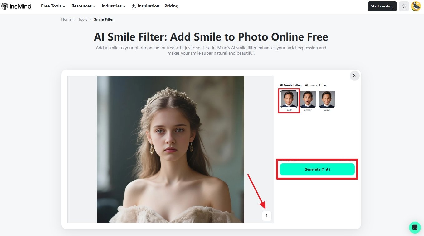 add smile in photo with smile filter