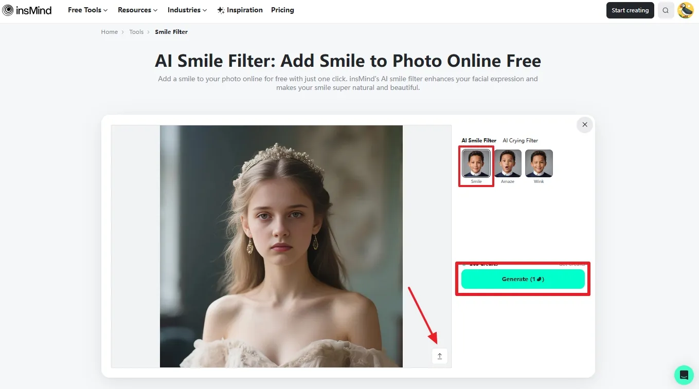 add smile in photo with smile filter