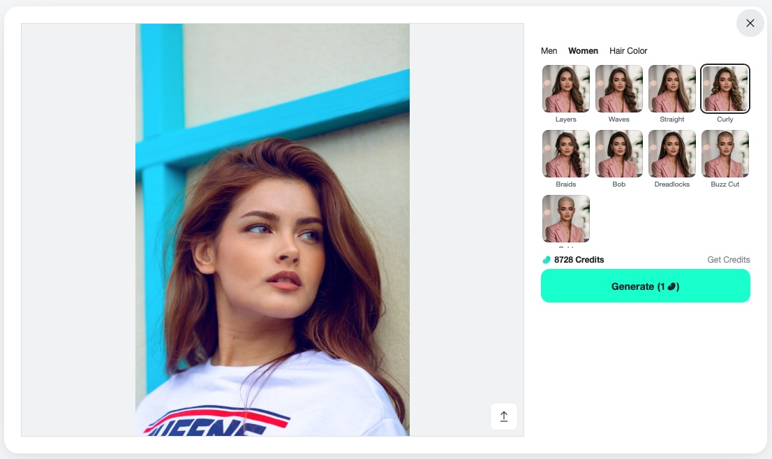 Browse trendy 2025 hairstyles created with AI for a personalized virtual try-on experience.